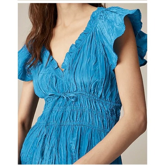 J.Crew Tall Palermo Dress in Viscose-Blend Crinkle - Size‎ Tall Medium - Picture 3 of 5
